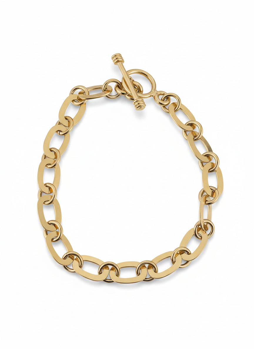 Gold Vermeil Square Paperclip Bracelet