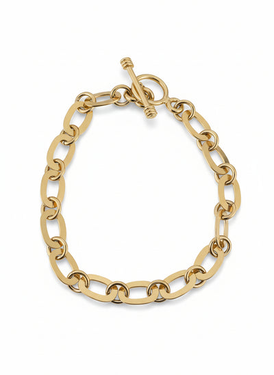 Gold Vermeil Square Paperclip Bracelet