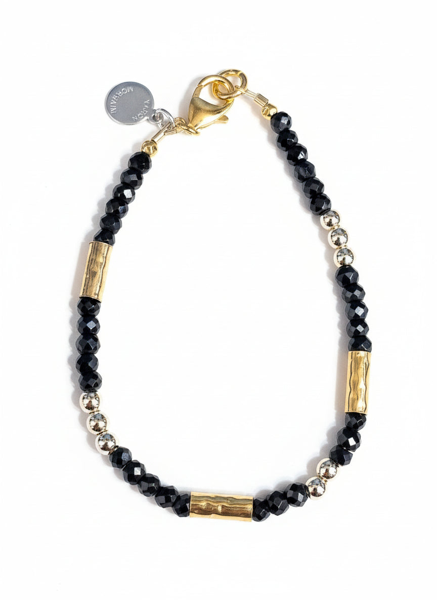 Yaron Morhaim Gold Fill Black Spinel Bracelet