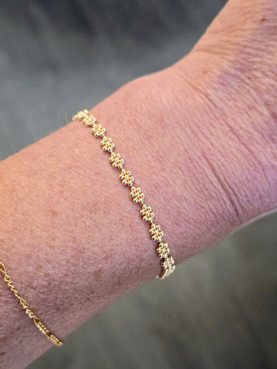 Bead Flower Bracelet - Yellow Gold Vermeil