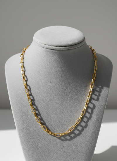 Gold Vermeil Rectangular Chain Necklace
