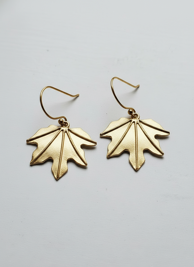 Sterling Silver Leaf Drop Earrings