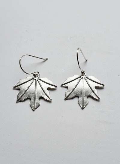 Sterling Silver Leaf Drop Earrings
