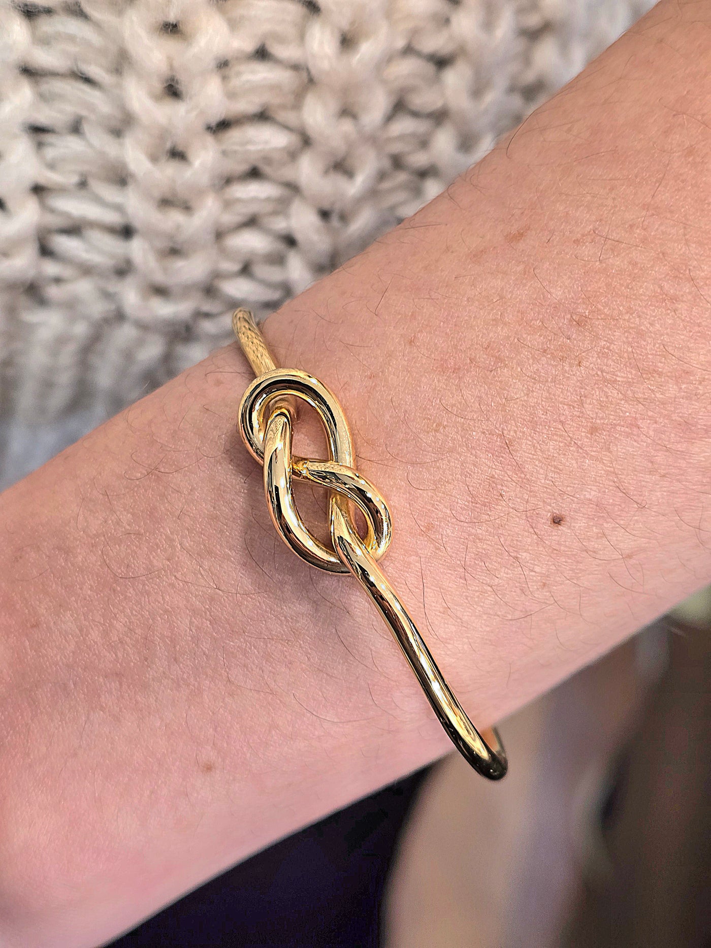 Gold Vermeil Large Double Knot Half Bangle