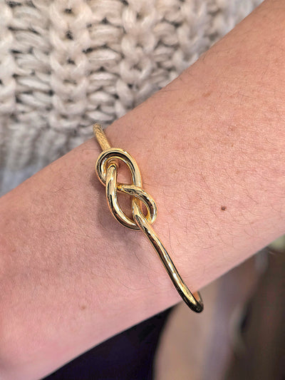 Gold Vermeil Large Double Knot Half Bangle