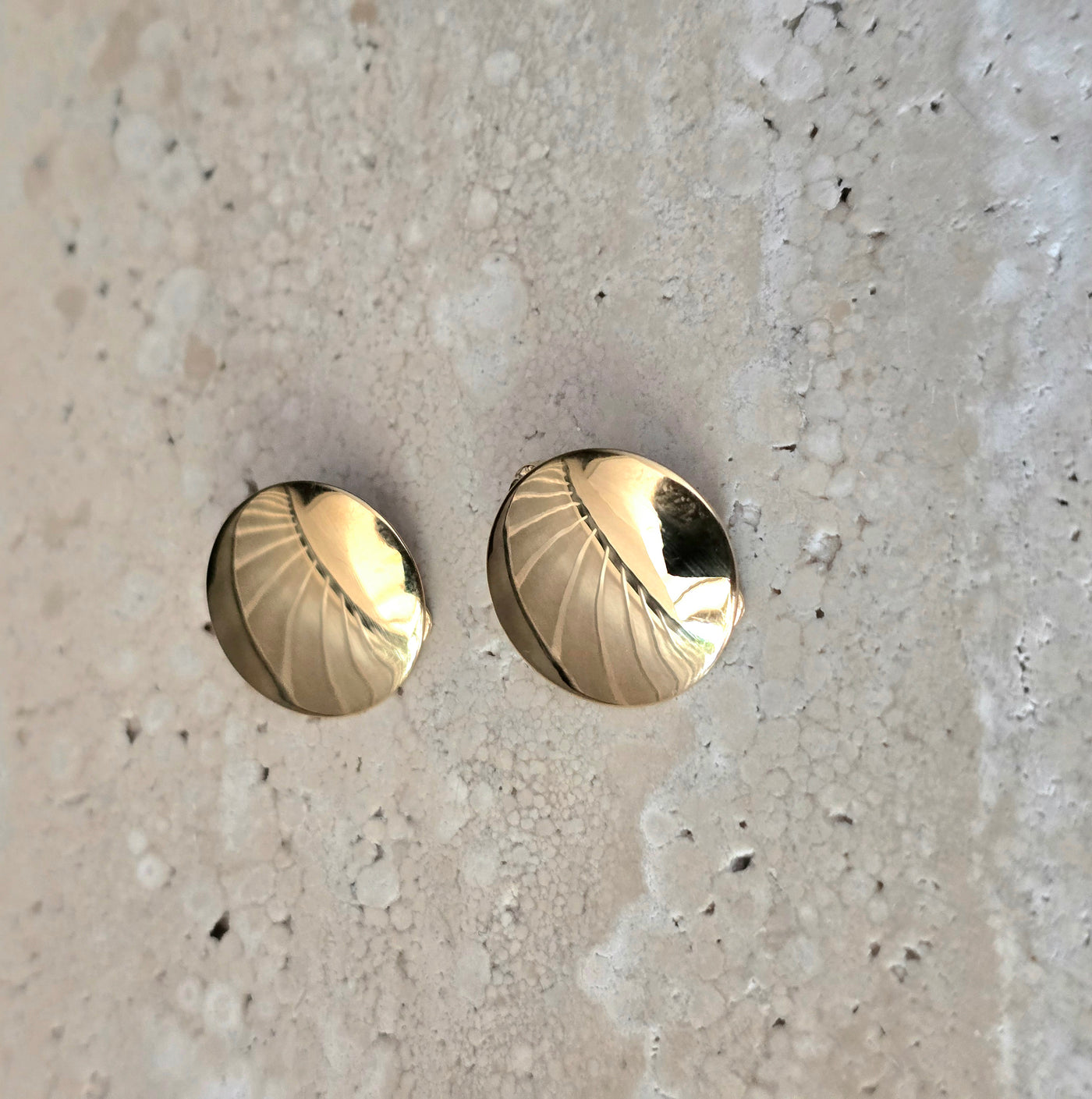 Gold Vermeil Button Clip Earrings