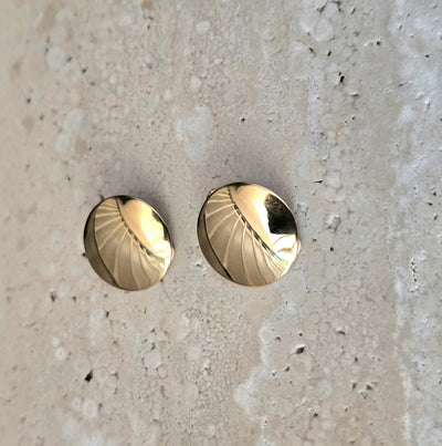 Gold Vermeil Button Clip Earrings
