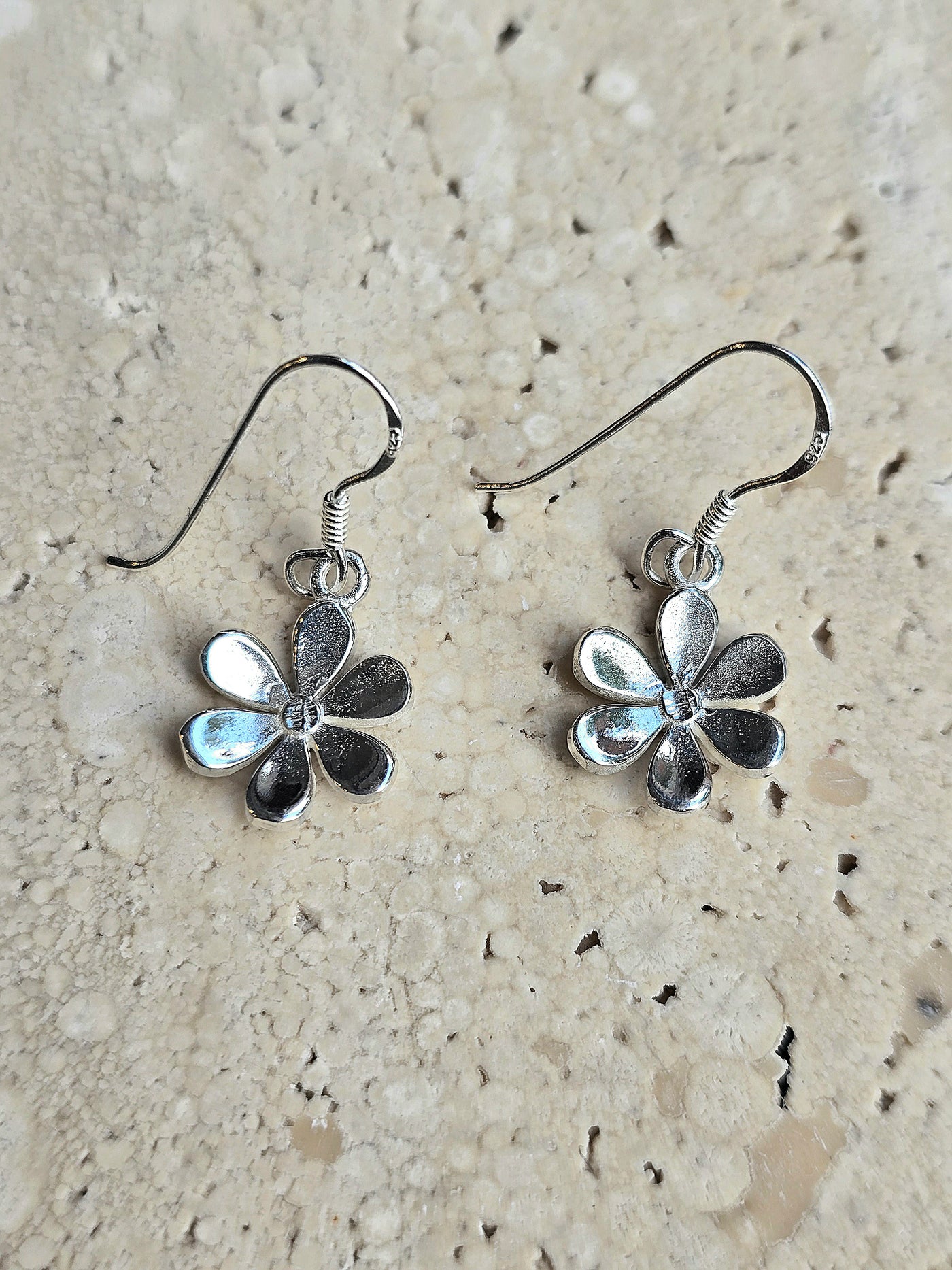 Sterling Silver Flower Drop Earrings