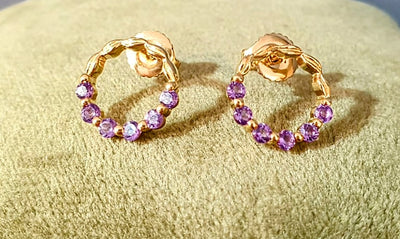 Unique & Co Gold Vermeil Amethyst Earrings