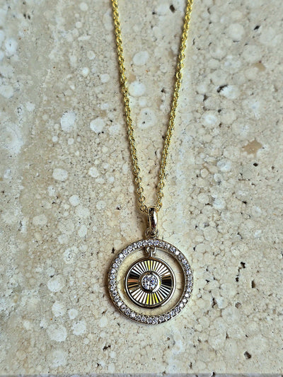Unique & Co Gold Vermeil Cubic Zirconia Pendant Necklace