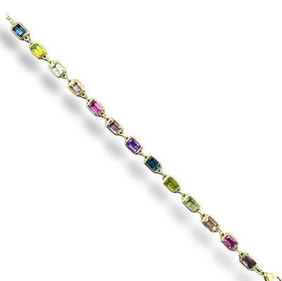18ct Gold Vermeil Multi Gemstone Bracelet