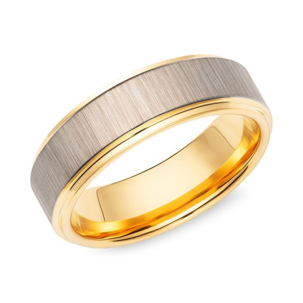 Unique & Co Flat Shaped Mixed Metal Tungsten Ring