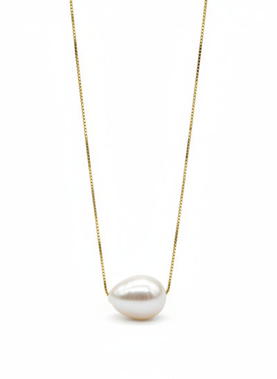 Yaron Morhaim Gold Vermeil Mini Baroque Pearl Slider Necklace