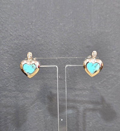 Unique & Co Turquoise Heart Stud Earrings