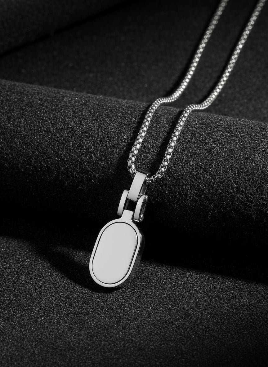 Oval Stainless Steel Tag Pendant