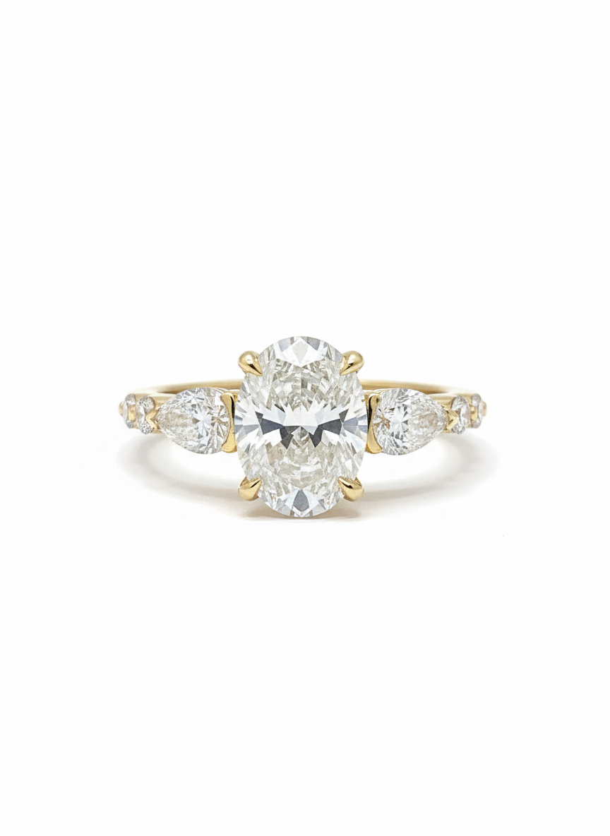18ct Yellow Gold 6-stone Lab Grown Diamond Ring