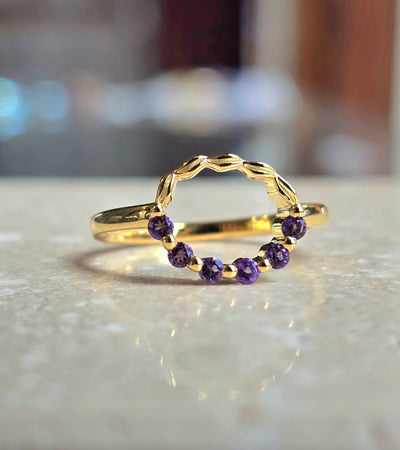 Unique & Co Gold Vermeil Amethyst Ring