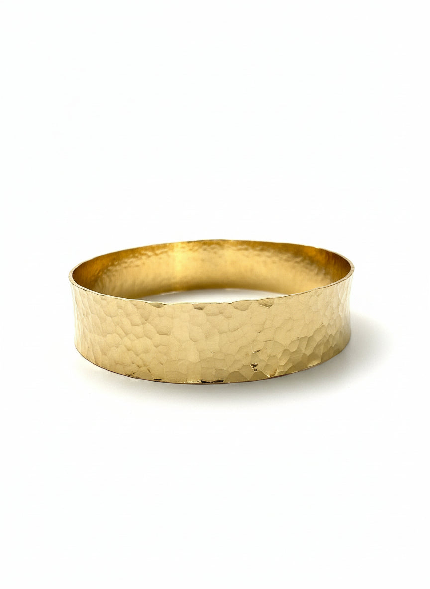 Yaron Morhaim 14ct Gold Fill Hammered Bangle