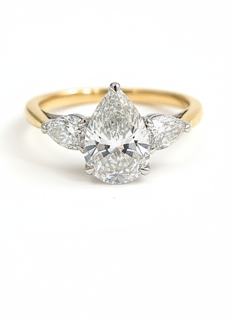 18ct Gold Platinum Lab Grown 3-Stone Diamond Ring