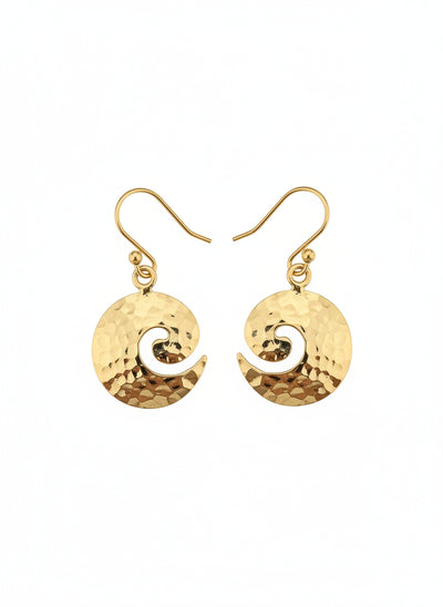 Gold Vermeil Hammered Swirl Earrings