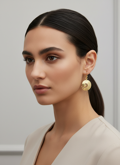 Gold Vermeil Hammered Swirl Earrings