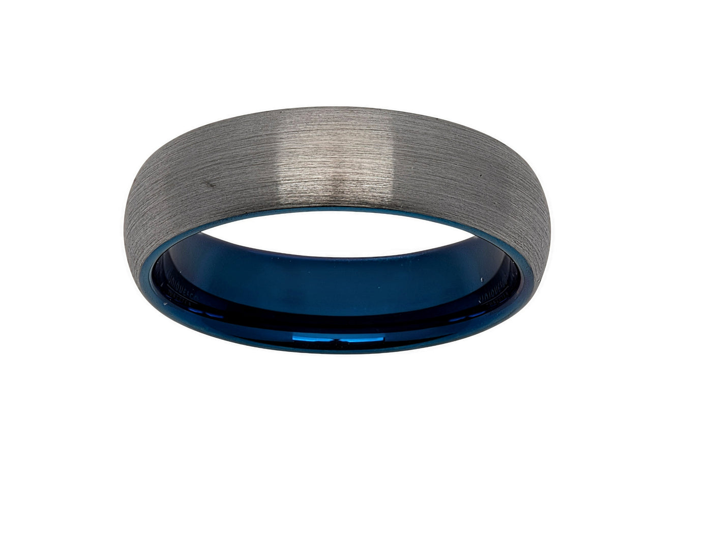 Matt Finish Tungsten Ring with Blue IP