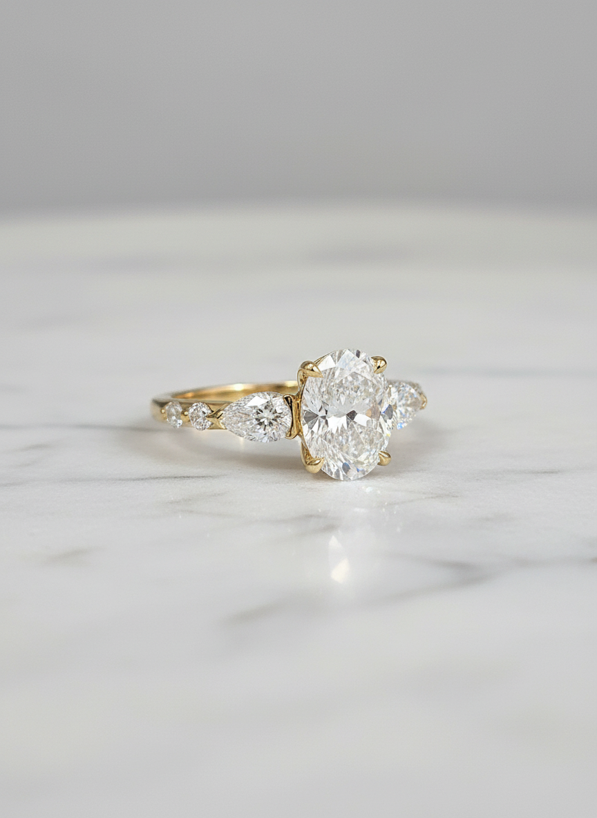 18ct Yellow Gold 6-stone Lab Grown Diamond Ring
