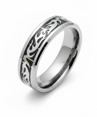 Tungsten Carbide Black Carbon Fibre Ring