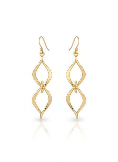 Gold Vermeil Twist Rhombus Drop Earrings
