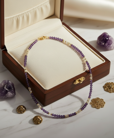 Yaron Morhaim Amethyst Moonstone Beaded Necklace