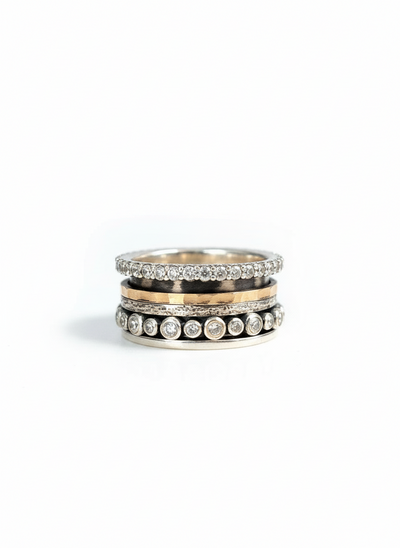 Yaron Morhaim 9ct Gold and Silver Spinning Ring