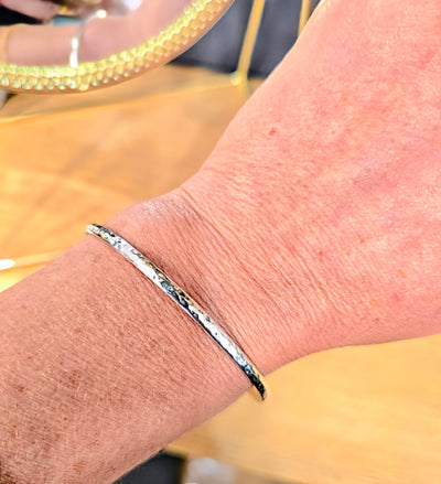 Sterling Silver Hammered Bangle