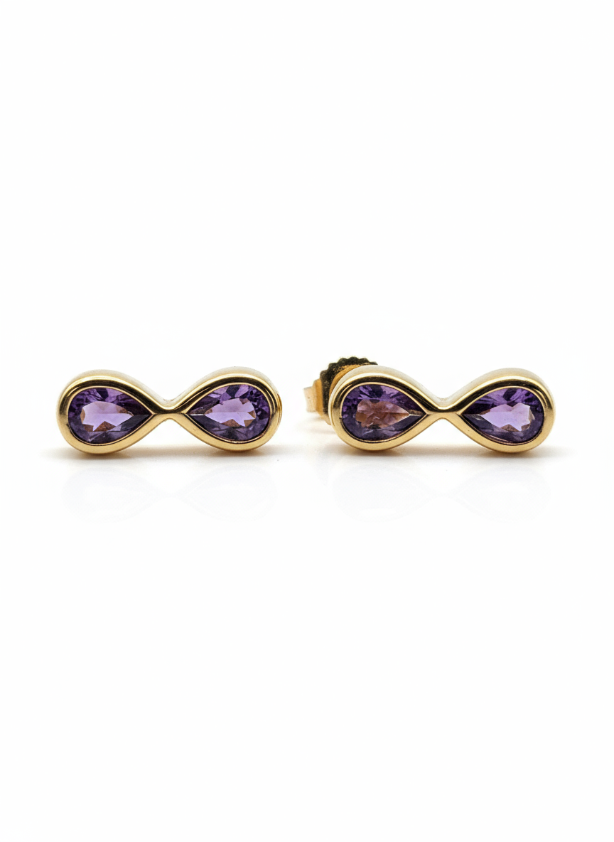Unique & Co Gold Vermeil Amethyst Drop Earrings