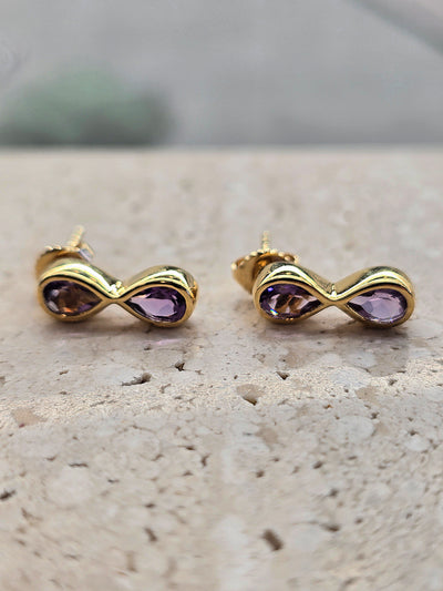 Unique & Co Gold Vermeil Amethyst Drop Earrings