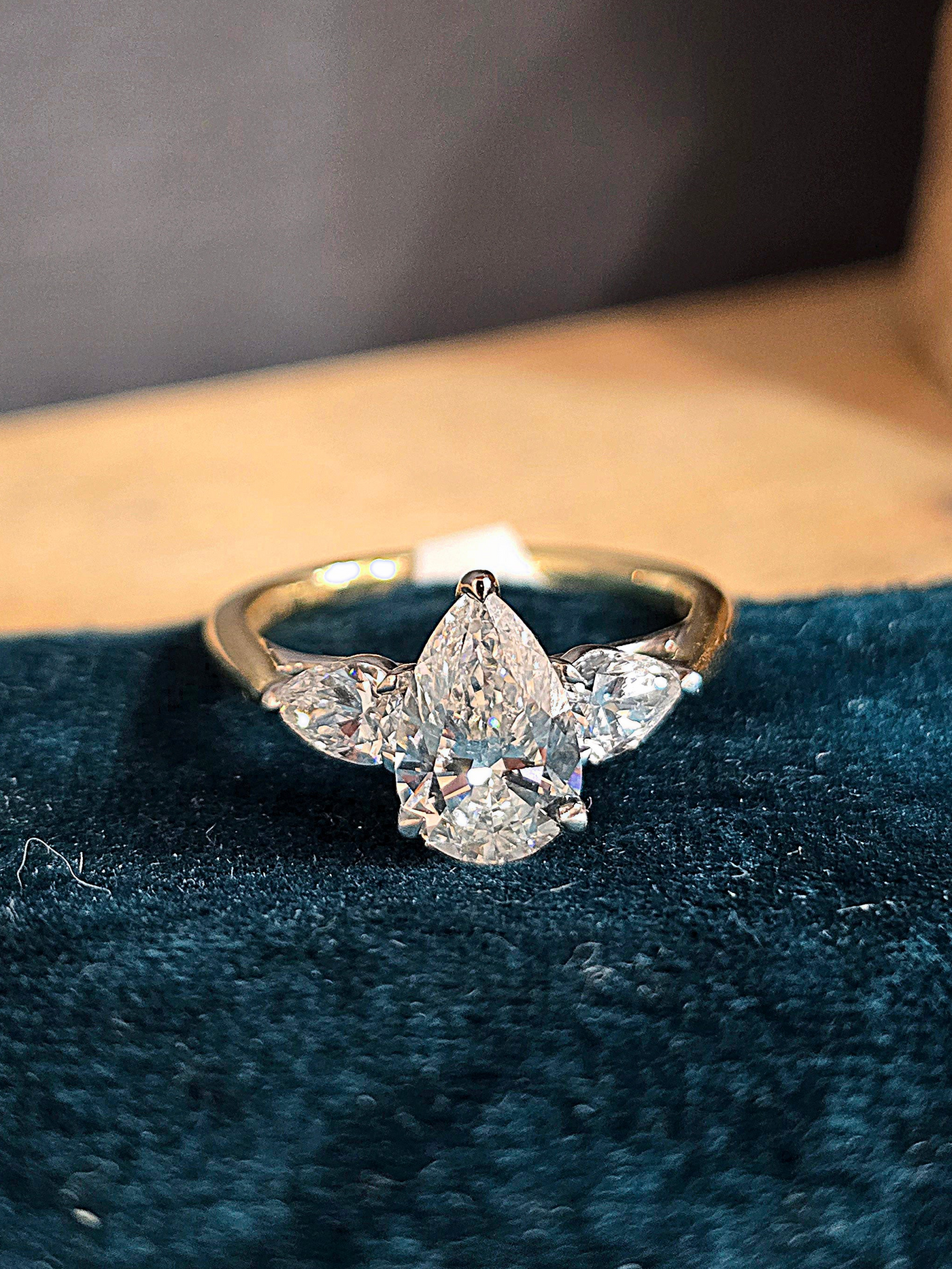 18ct Gold Platinum Lab Grown 3-Stone Diamond Ring