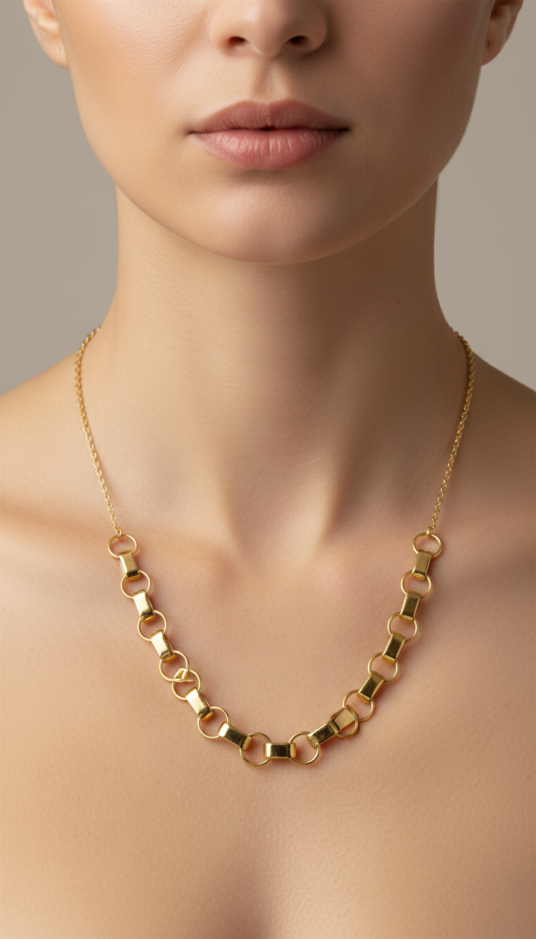 Gold Vermeil Half Chain Link Necklace
