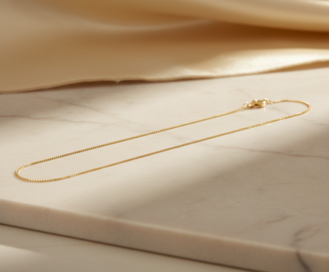 16" 9ct Yellow Gold Curb Chain