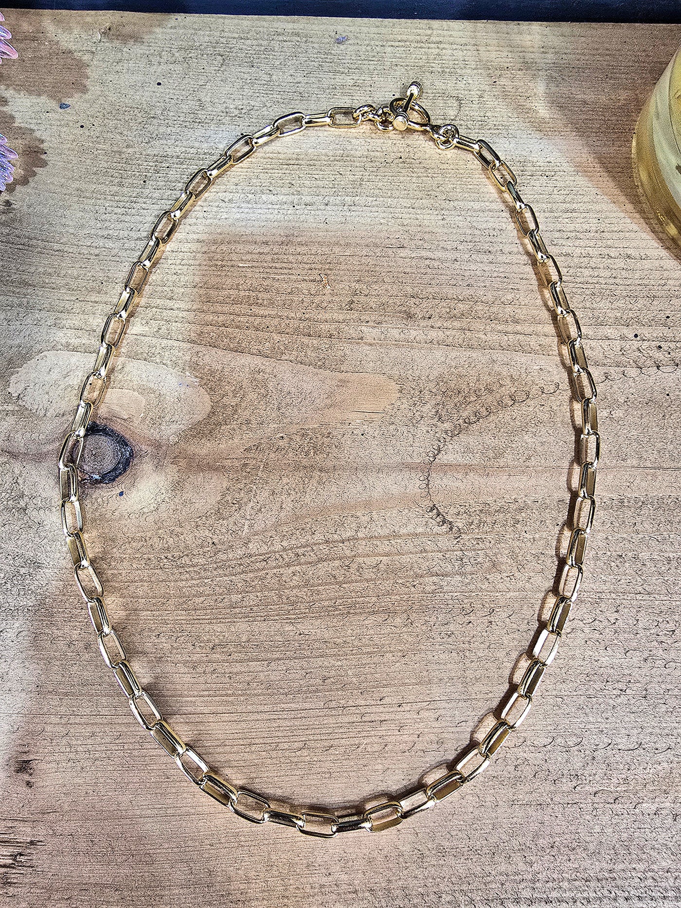 Gold Vermeil Rectangular Chain Necklace