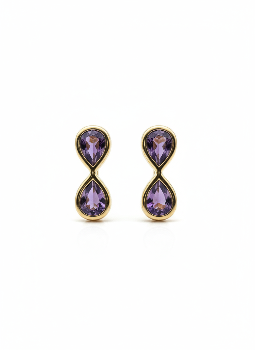 Unique & Co Gold Vermeil Amethyst Drop Earrings