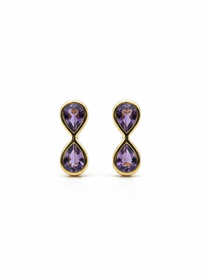 Unique & Co Gold Vermeil Amethyst Drop Earrings