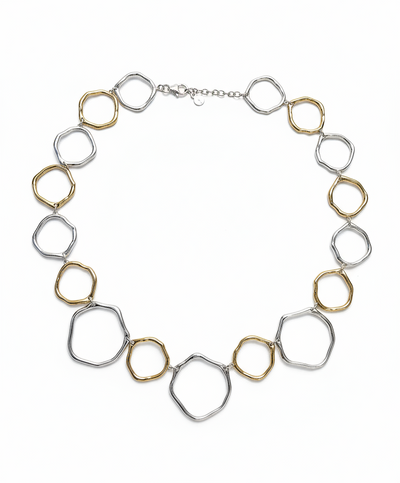 Two Tone Organic Circles Necklace