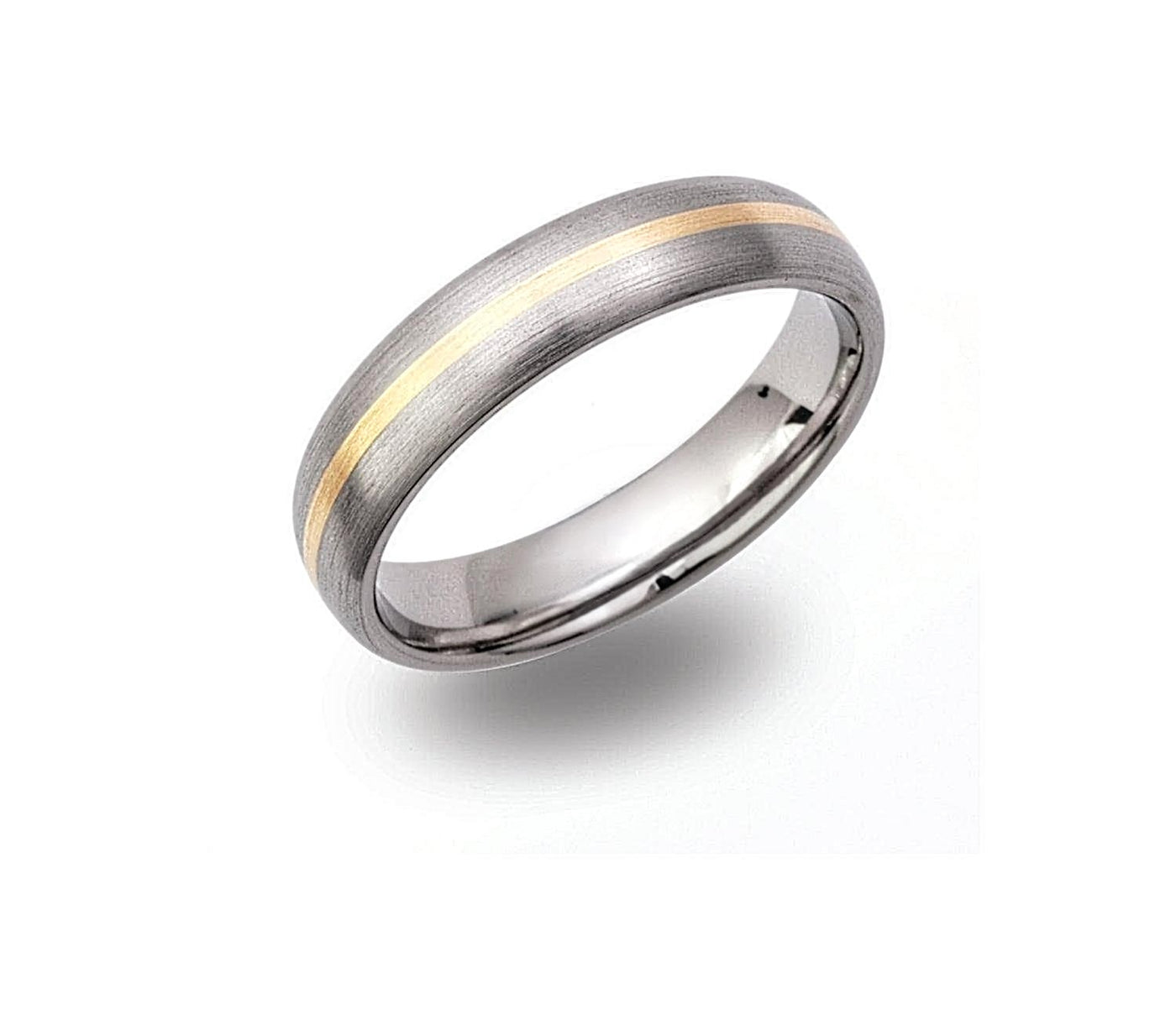Matt Finish Titanium Ring with 14ct Gold Inlay