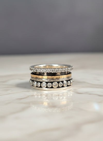 Yaron Morhaim 9ct Gold and Silver Spinning Ring