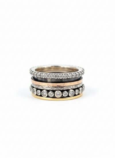 Yaron Morhaim 9ct Gold and Silver Spinning Ring