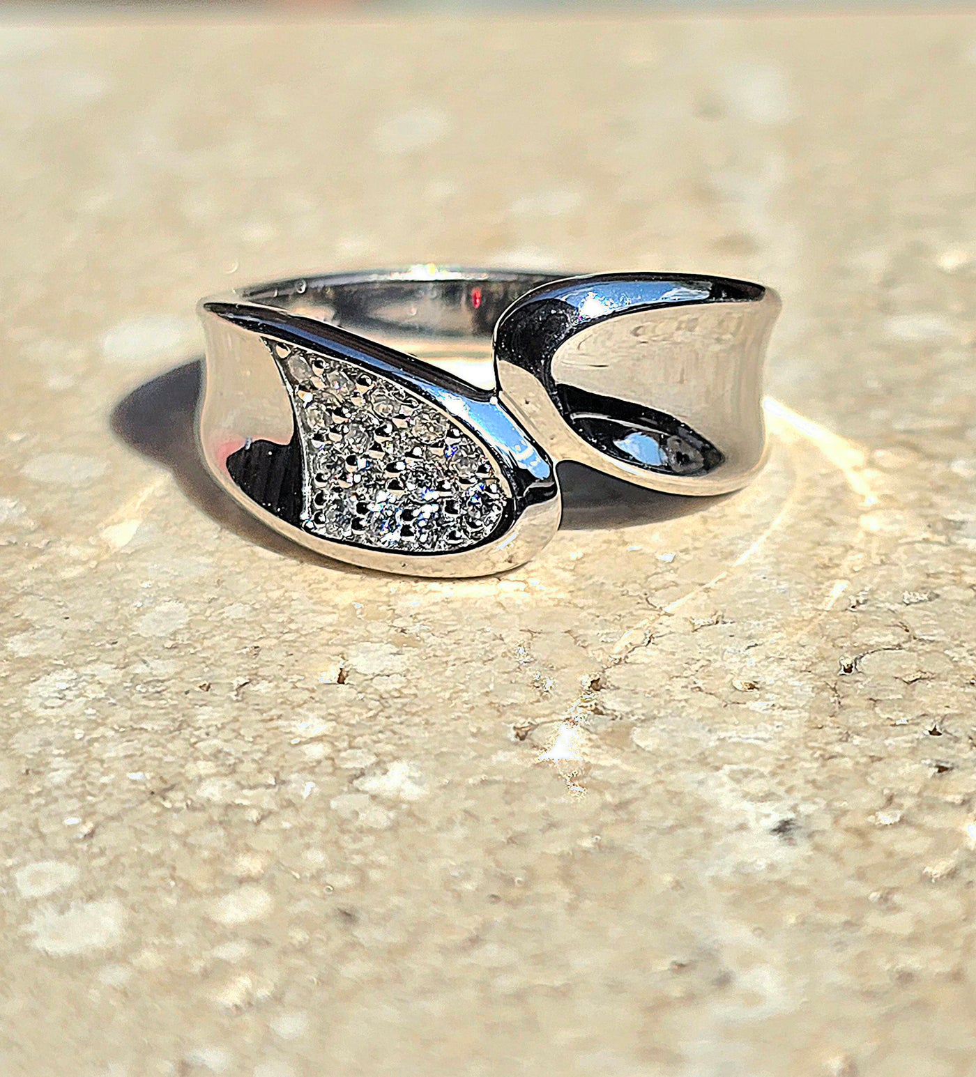 Unique & Co Sterling Silver Cubic Zirconia Ring