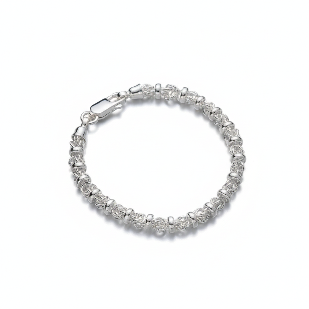 Knots and Beads Bracelet - Sterling Silver