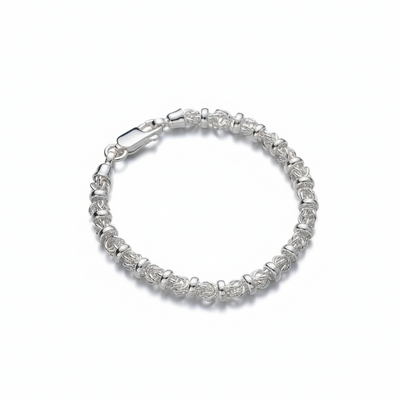 Knots and Beads Bracelet - Sterling Silver