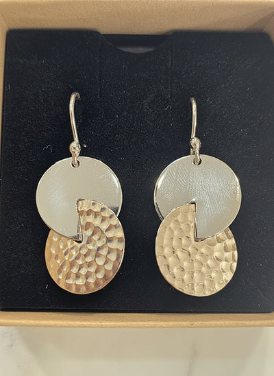 Sterling Silver Smooth & Textured Dangly Earrings