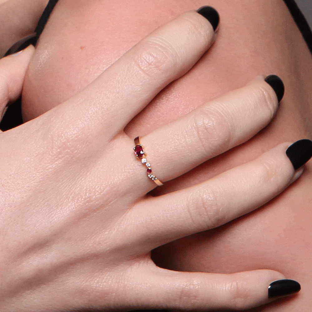 Seraphina Ruby and Diamond Wing 18ct Gold Ring