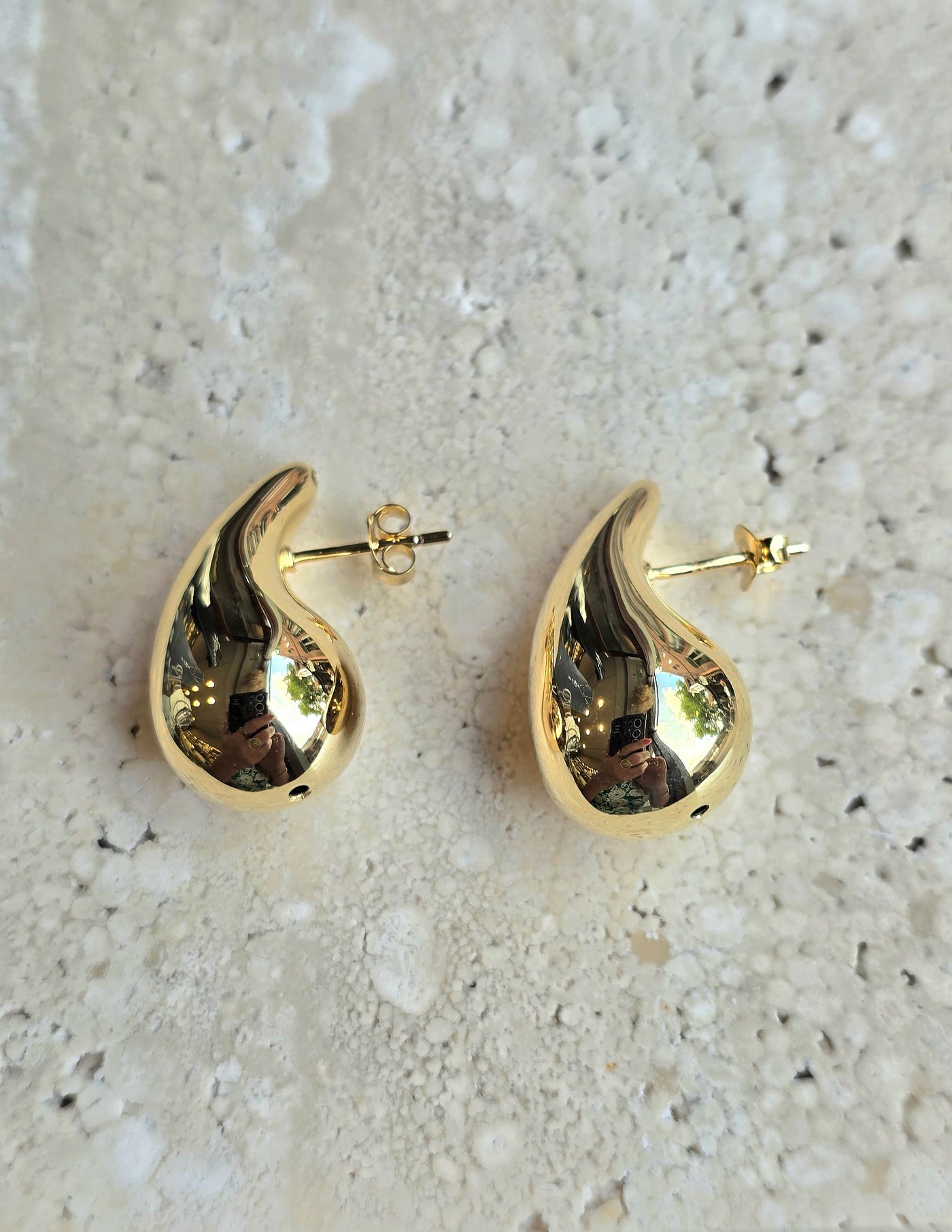 Gold Vermeil Teardrop Stud Earrings